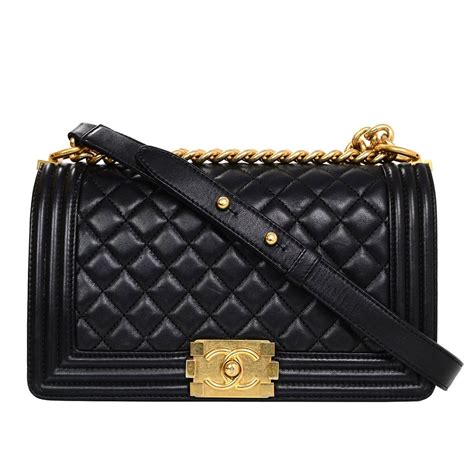 chanel small boy bag black